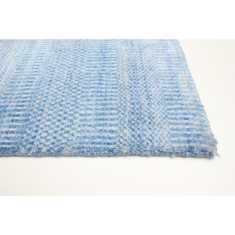 ECARPETGALLERY Hand Tufted Pearl Blue Wool Rug - 2'0 x 3'0