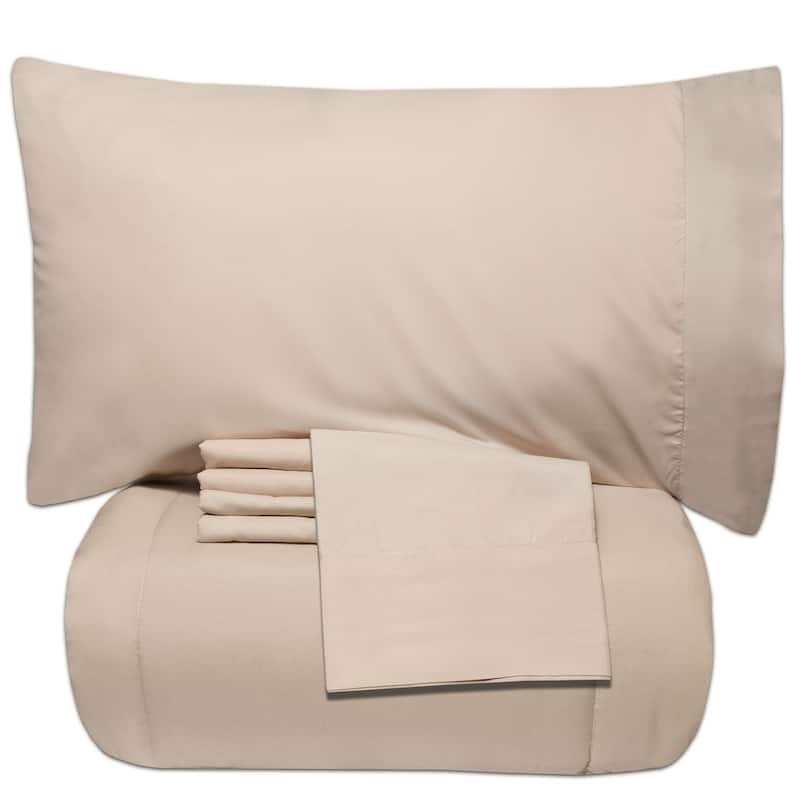 Sweet Home Collection Luxury Solid Bed-In-a-Bag with Sheet Set