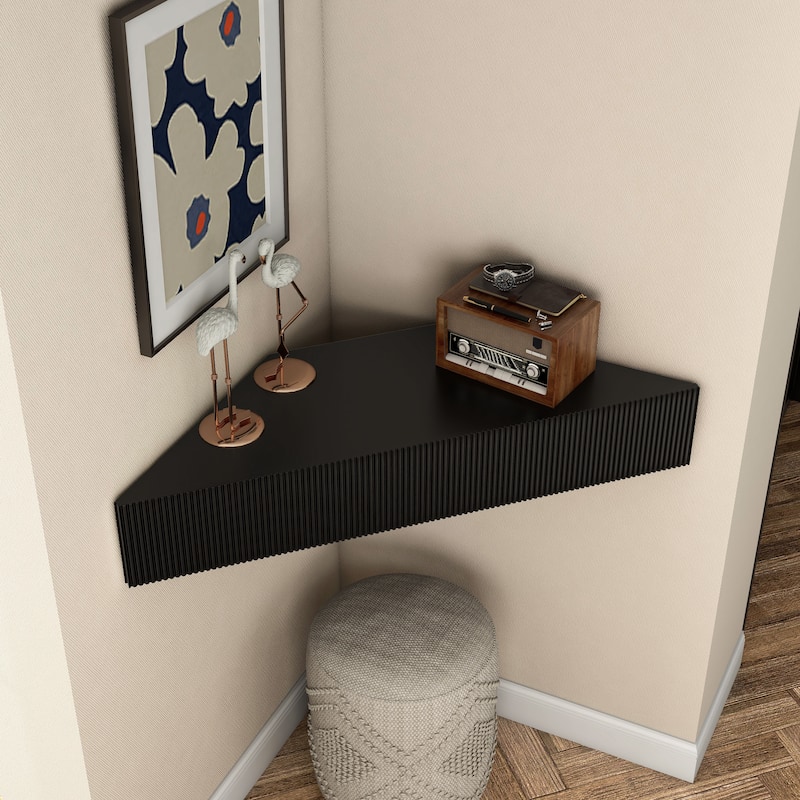 Furniture of America Sukhumi Transitional 47-inch 3-Shelf Wall-Mounted Corner TV Console