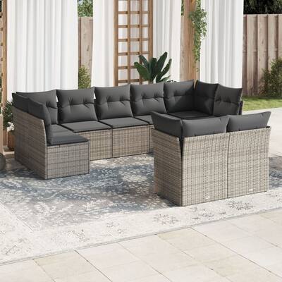 vidaXL Garden Sofa Set Gray - 24.4 x 24.4 x 27.2