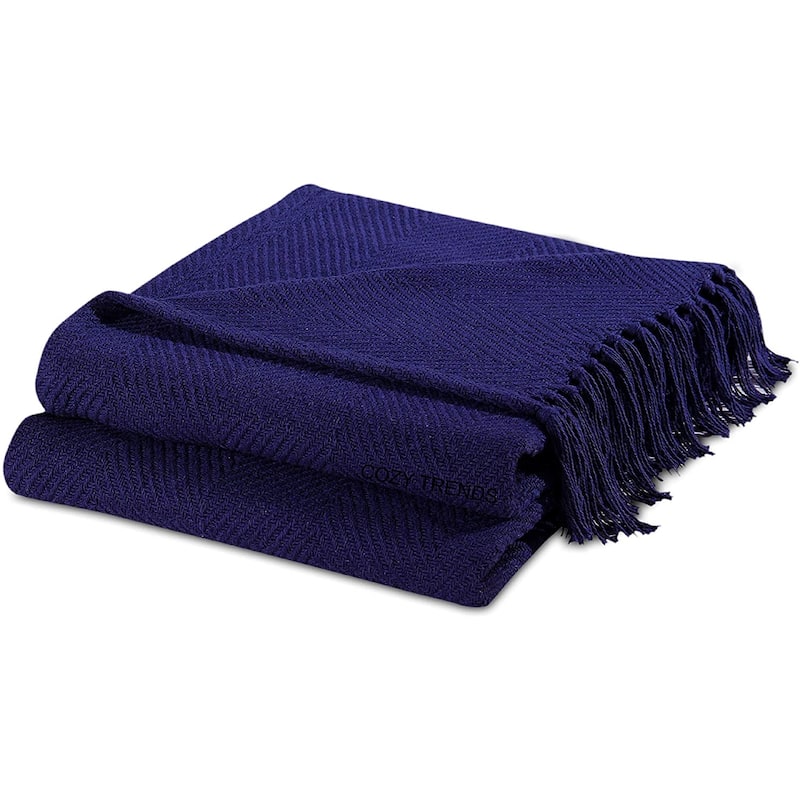 Luxurious Chevron 100% Cotton All Season Soft Throw Blanket 50''x60'' Set of 2