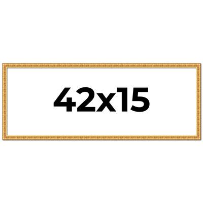 42x15 Frame Gold Real Wood Picture Frame Width 1 inches | Interior