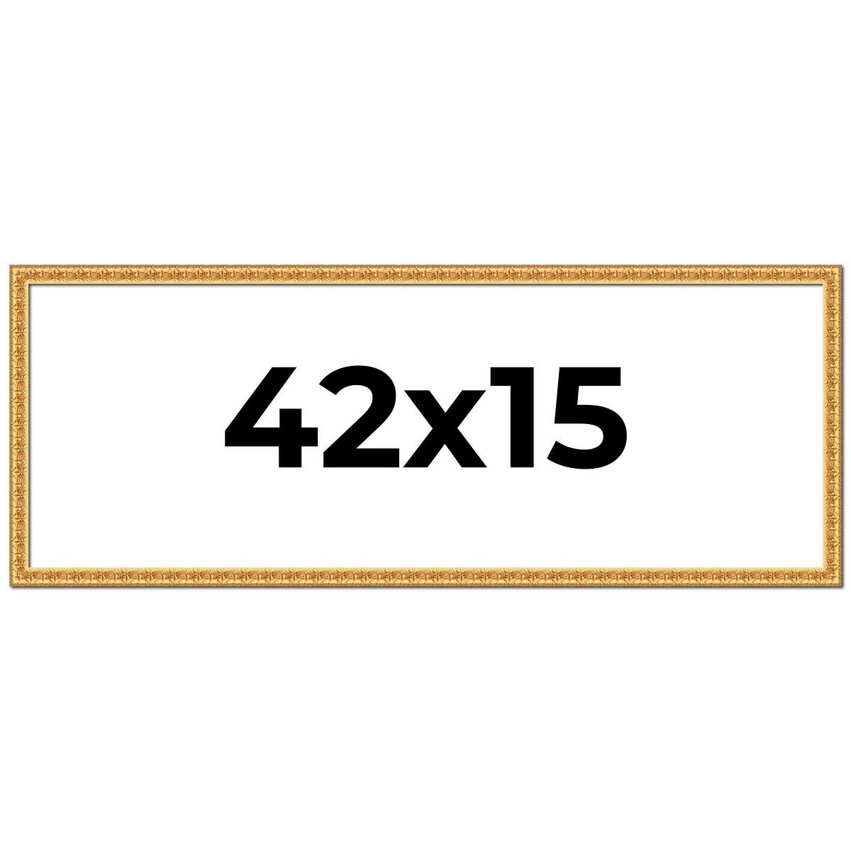 42x15 Frame Gold Real Wood Picture Frame Width 1 inches | Interior