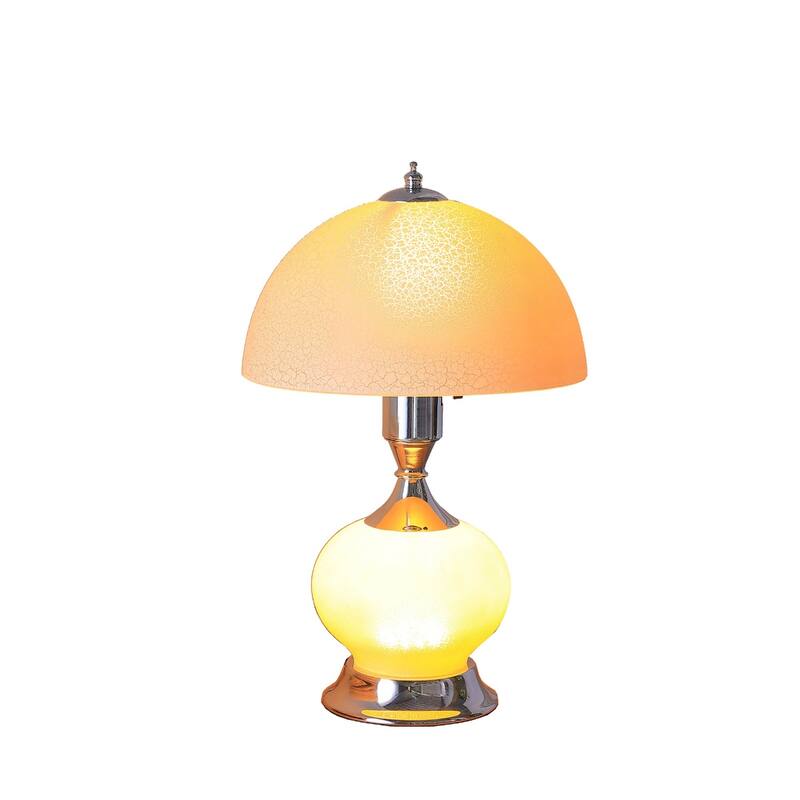 Contemporary 24" Silver LED Table Lamp with Pink Dome Shade and Metal Base for Bedroom or Any Room - 24"H x 12"W x 12"D