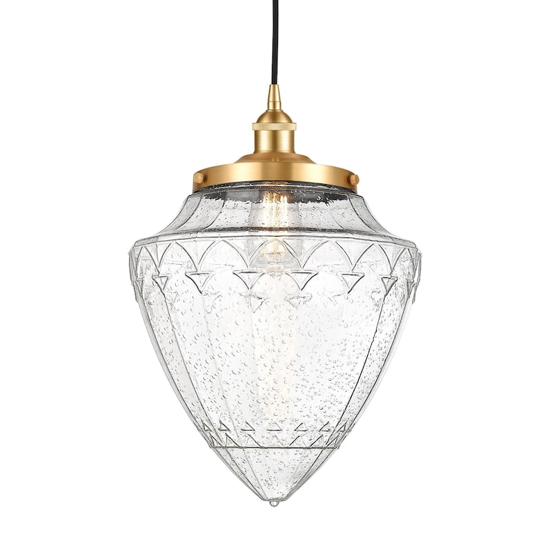 Innovations Lighting 616-1PH-17-12 Bullet Pendant Bullet 12" Wide - Satin Gold / Seedy
