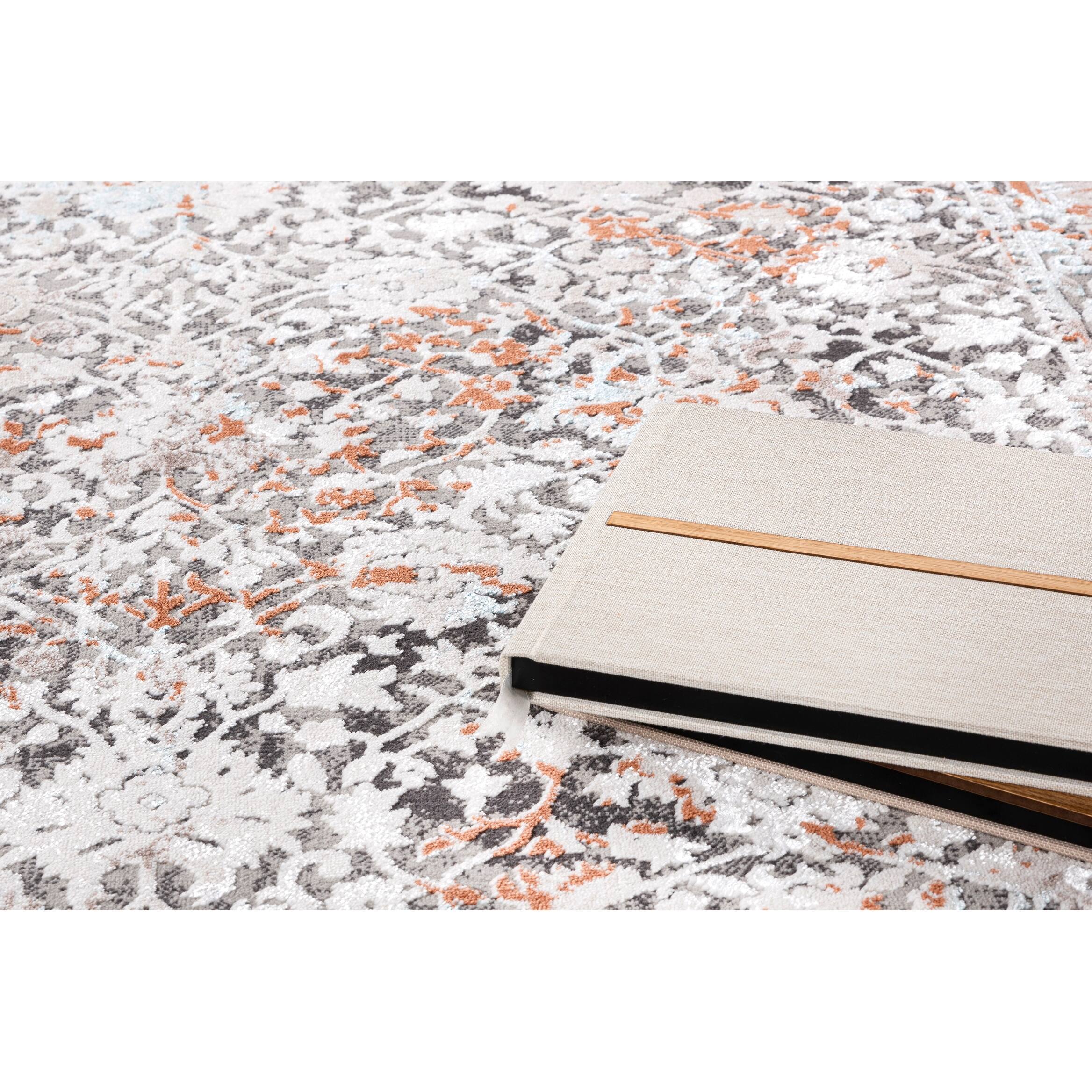 Eclipse Collection Dark Beige Distressed Area Rug Bed Bath & Beyond