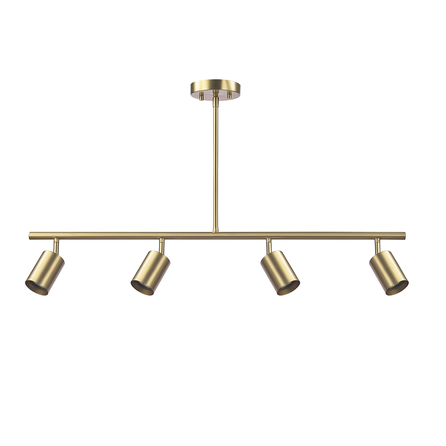 35 4 Light Matte Brass Adjustable Height Track Lighting with Pivoting Track Heads 4.75 Matte Gold 91007889