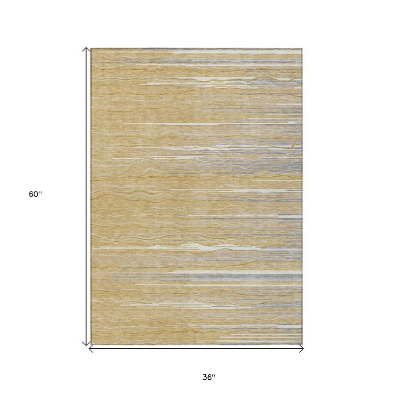HomeRoots Striped Transitional Rectangle Outdoor Rug