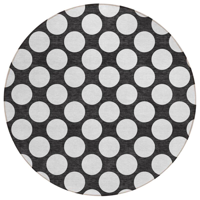Machine Washable Indoor/ Outdoor Chantille Modern Dots Rug