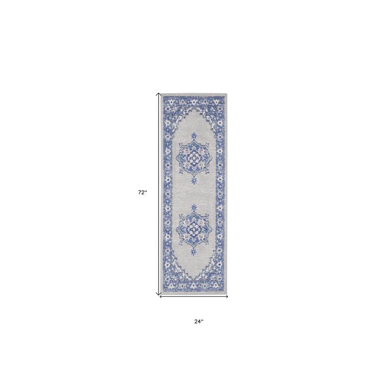 Fote Power Loomed Abstract Floral Traditional Stain Resistant Area Rug By HomeRoots - 72' X '24' X '0.39