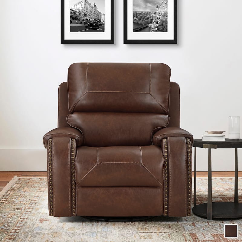 Ashton Breathable Faux Leather Swivel Glider Reclining Chair