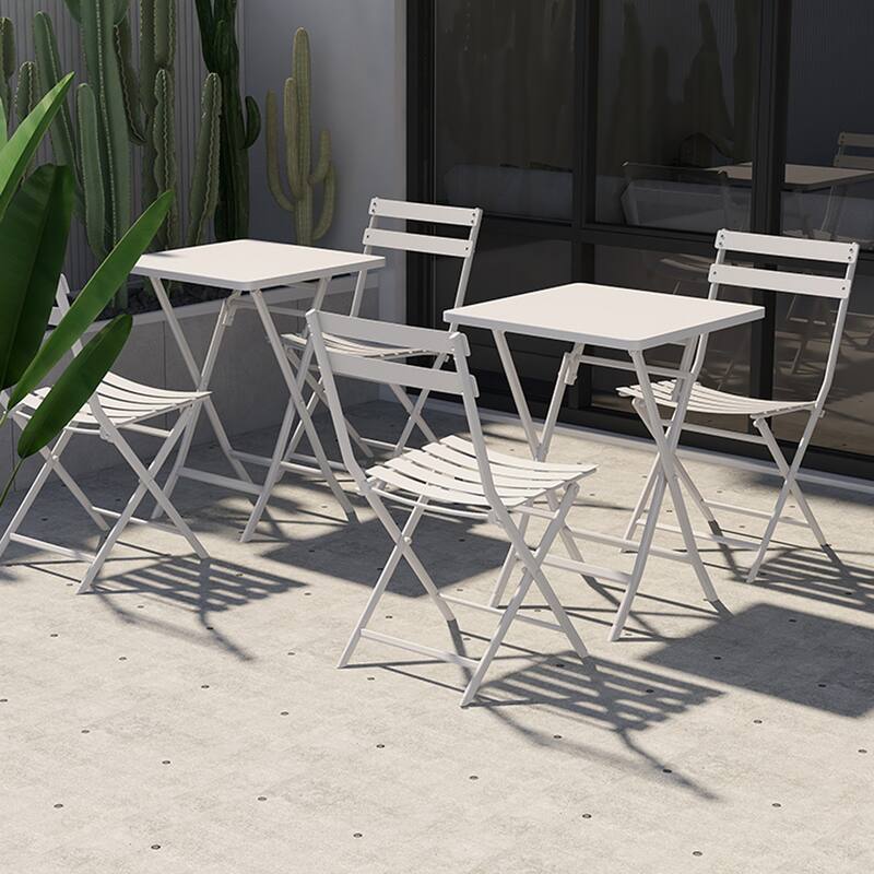 3-Piece Foldable Table Chairs Set Patio Conversation Set with 2 Chairs