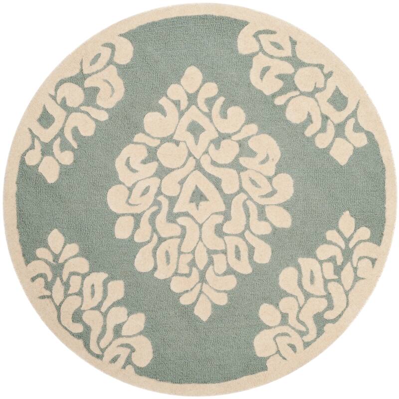 Martha Stewart by SAFAVIEH Floral Damask Wool Rug - 4' Round - Arrowroot