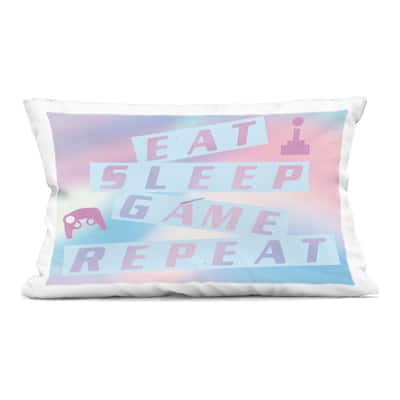 Stupell Pastel Eat Sleep Game Decorative Printed Throw Pillow Design by Yass Naffas Designs