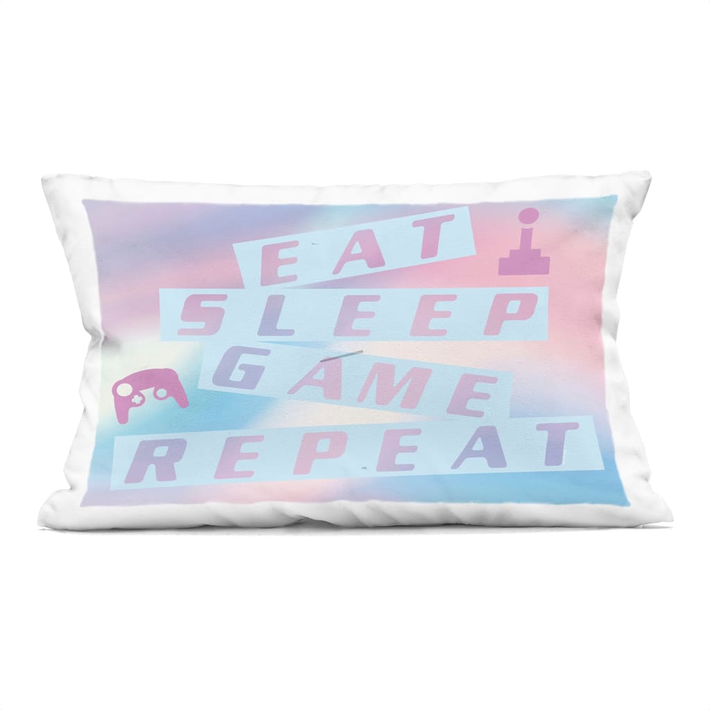 Stupell Pastel Eat Sleep Game Decorative Printed Throw Pillow Design by Yass Naffas Designs