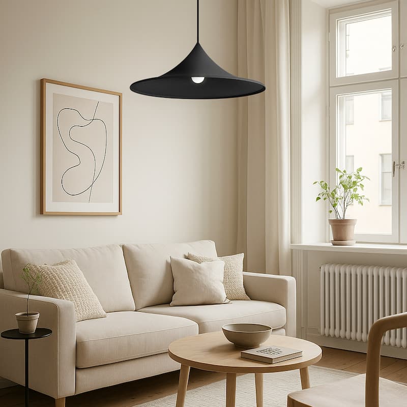 Golden Lighting Vistara 1-light 20in Pendant in Sand Black