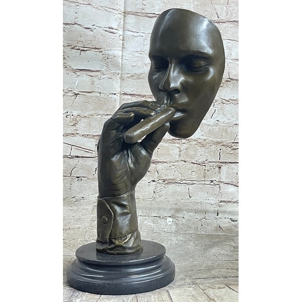 Havana Man Smoking Cigar Bronze Statue Sculpture Modern Art 15 Inches X 8 Inches