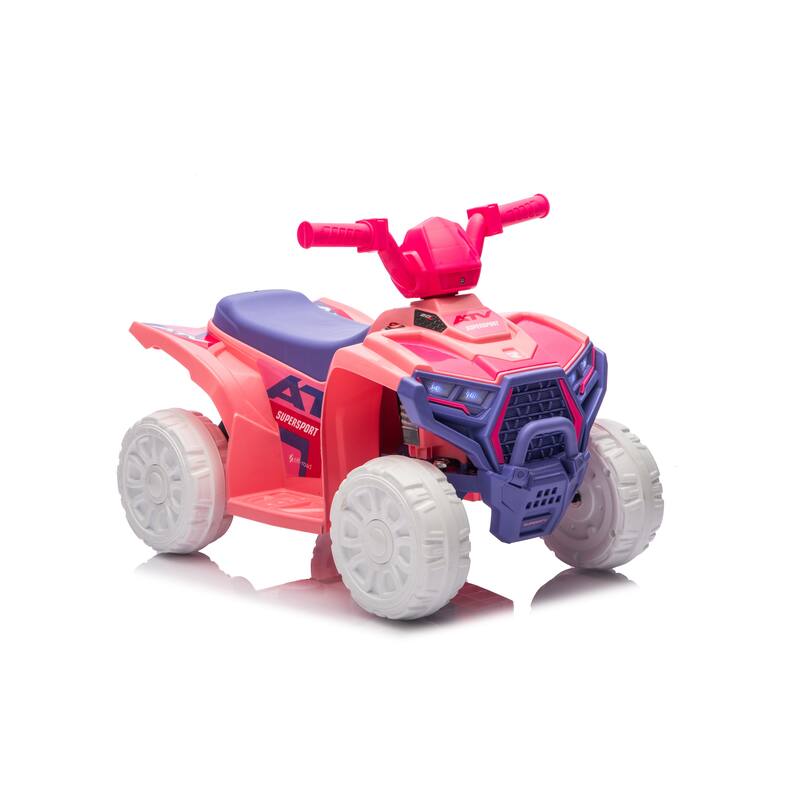6V Kids Electric Ride-On ATV Quad for Ages 3-5, Anti-Slip Wheels & RWD - Pink