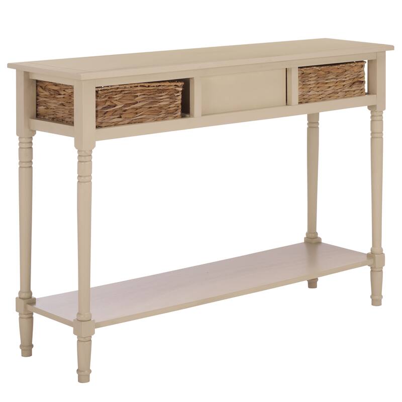 SAFAVIEH Evalena Distressed Black Console Storage Table - 44.5" x 13.4" x 31.5" - 45"W x 13"D x 32"H