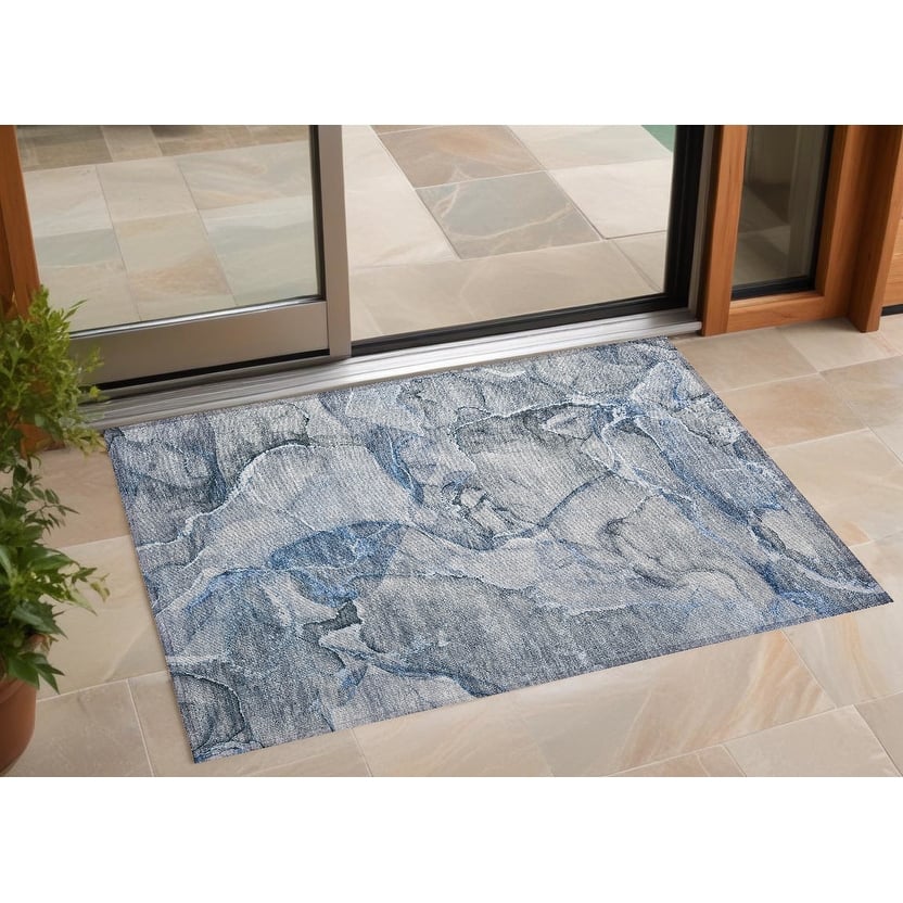 Alto Modern Art-Inspired Weather Resistant Blended Style Outdoor Rug