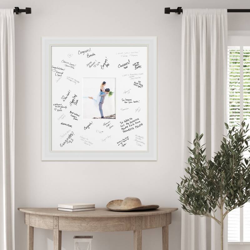 Flair Signature Mat Picture Frame - Autograph Photo Frame Guest Book Alternative for Weddings, Graduations, or Retirement