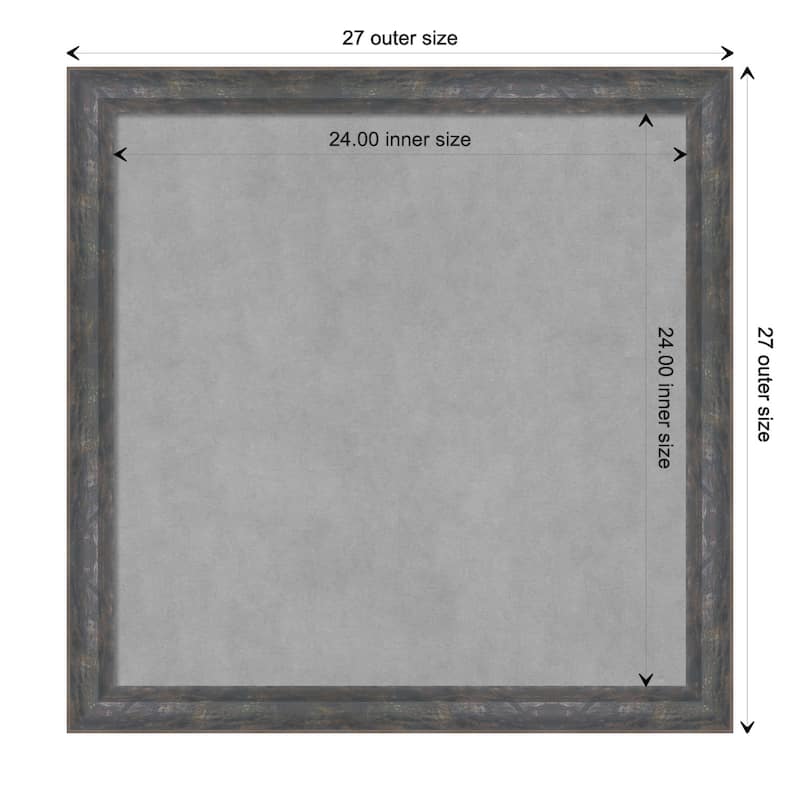 Amanti Art Angled Metallic Rainbow Framed Magnetic Board - Board Size 24x24