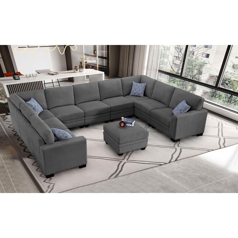 10 PCS Corduroy Flexible Combination Sectional Sofa