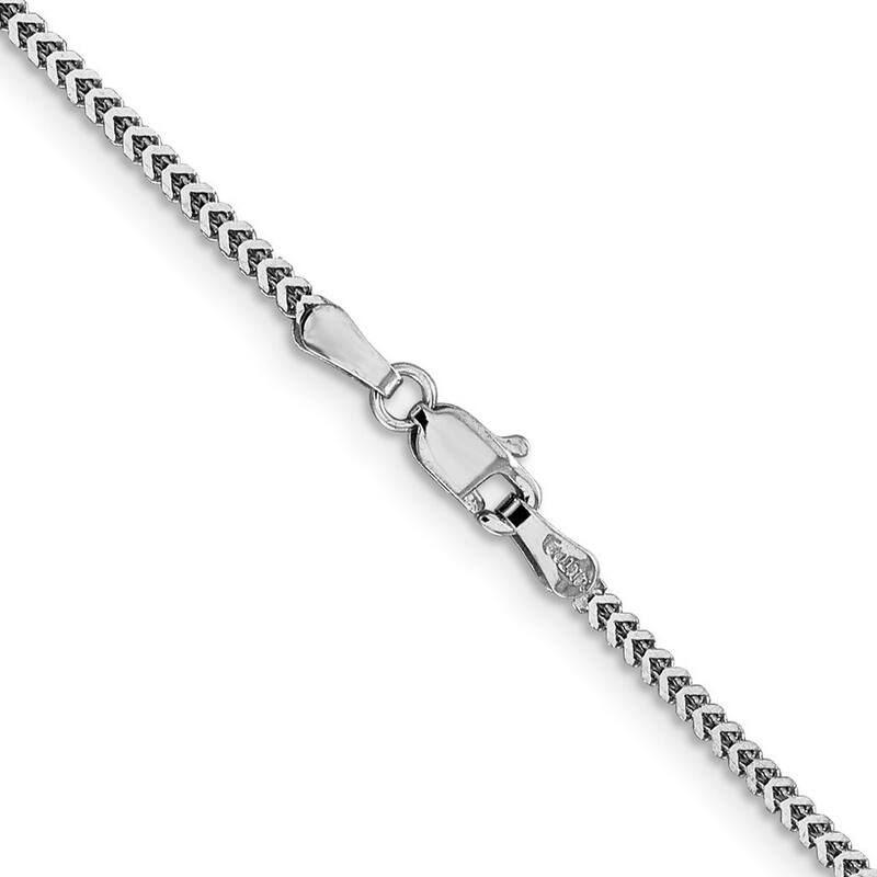 Curata 14k White Gold 1.4mm Franco Chain Bracelet