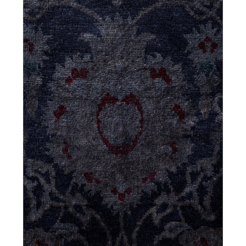 Overdyed One-of-a-Kind Hand-Knotted Area Rug - Navy - 2' 6" x 10' 1"