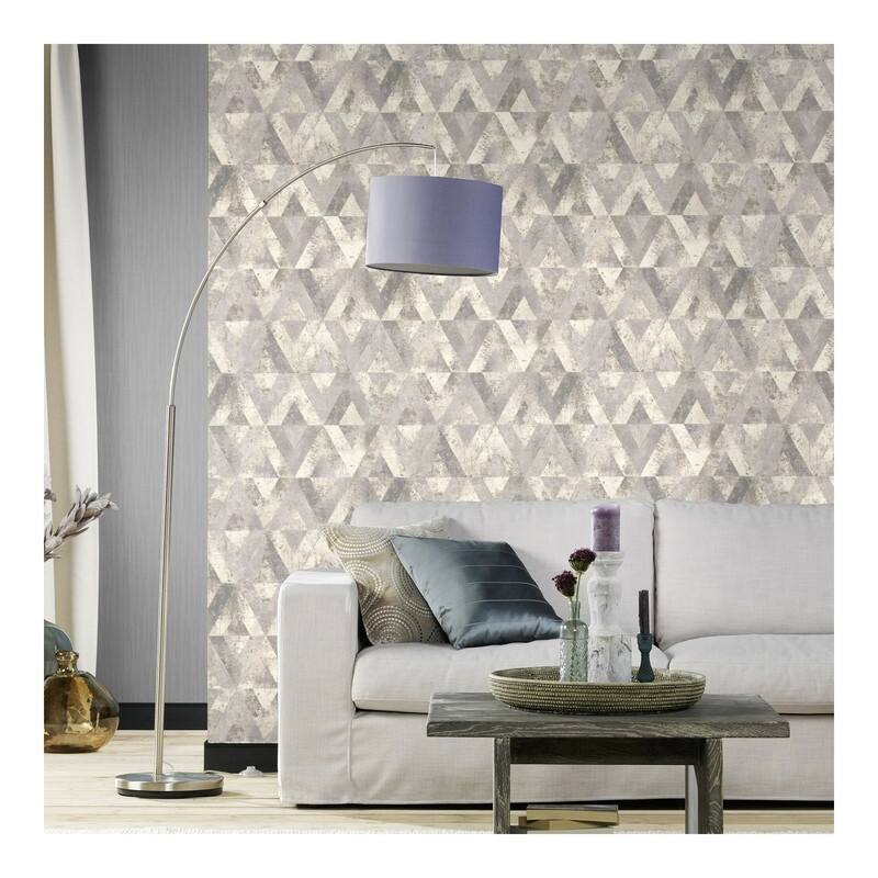 Rasch Shikhar Silver Geometric Wallpaper - 20.5 x 396 x 0.025