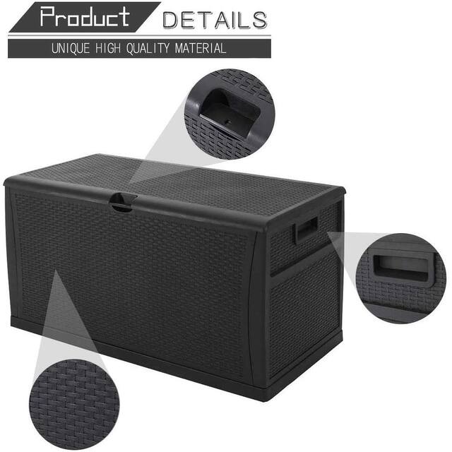 SUNCROWN 120 Gallon Deck Box Outdoor Resin Wicker Storage Container
