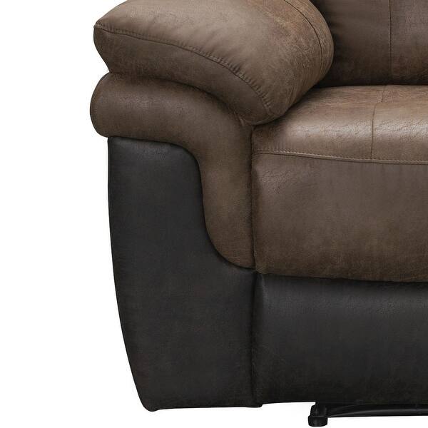 Shop Abbyson Tacoma Two Tone Fabric Reclining Sofa Set On Sale