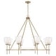 preview thumbnail 1 of 2, 46" W x 37" H 8-Light Ring Chandelier in Aged Brass with Layered White and Clear Glass - 45.5"W x 37"H 45.5"W x 37"H - Aged Brass
