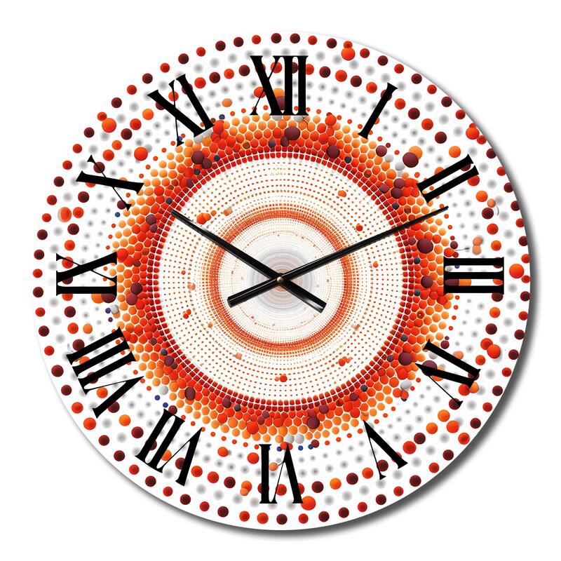 Designart "Boho Mandala In Retro Blue And Orange IV" Boho Mandala Oversized Wall Clock