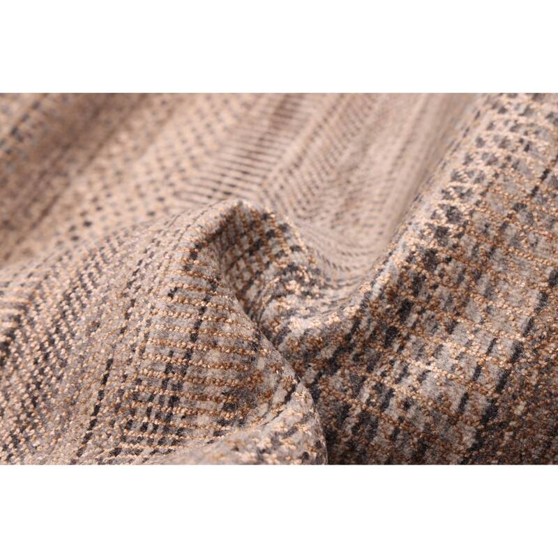 ECARPETGALLERY Hand-knotted Finest Silk Shadow Taupe Viscose, Wool Rug - 5'11 x 8'11