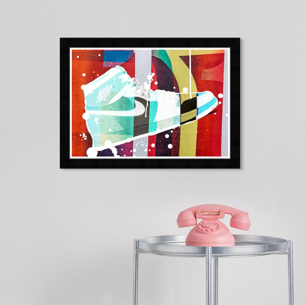 Wynwood Studio Prints Fashion and Glam Vibrant Graffiti Sneaker Red and Modern & Contemporary Wall Art Canvas Print
