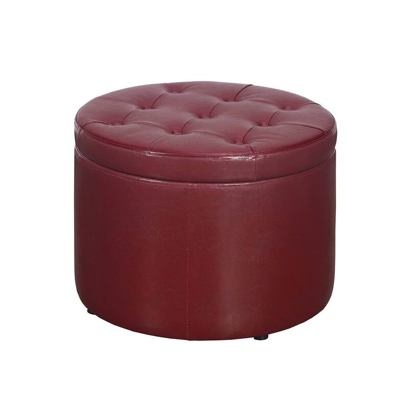 Convenience Concepts Designs4Comfort Round Shoe Storage Ottoman
