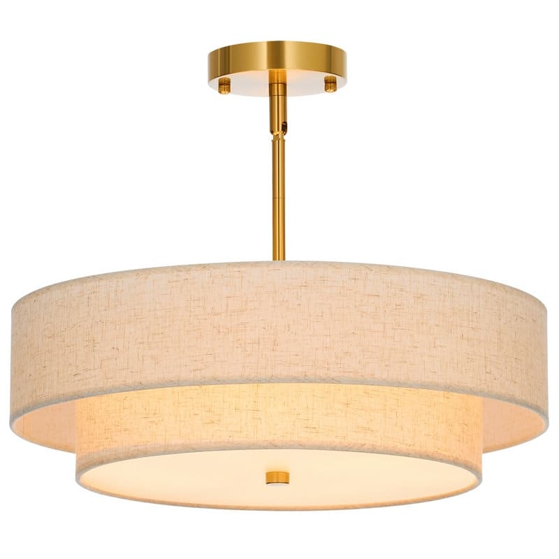 CO-Z 18 in 4-Light Fabric Semi Flush Mount Ceiling Light - 18"