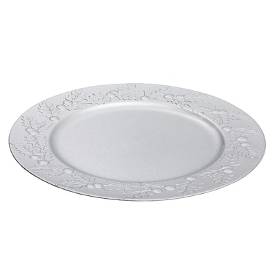 Charger Plate (Hollyberries) (Silver) (13") - Set of 6