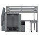 preview thumbnail 14 of 55, Multifunctional Loft Bed with Stairs,Bookshelf,Drawers,Desk & Wardrobe,Full Size for Bedroom