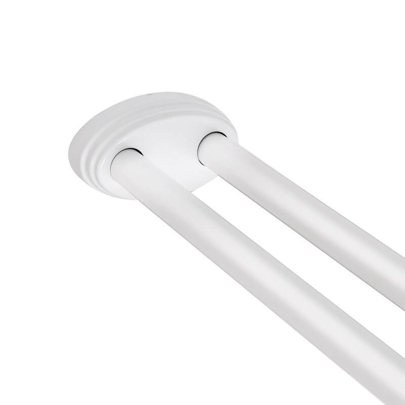 Utopia Alley Rustproof Aluminum Double L Shaped Shower Curtain Rod 72" L x 31.7" W, with 24 Shower Hooks included, Wall Mounted