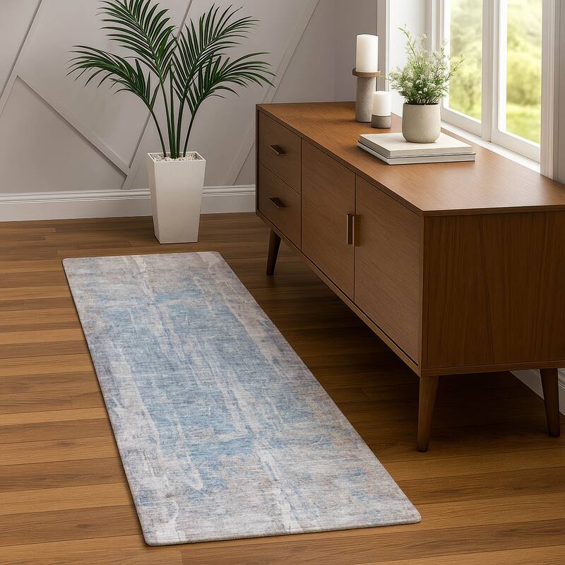 Machine Washable Indoor/ Outdoor Vintage Ombre Chantille Rug