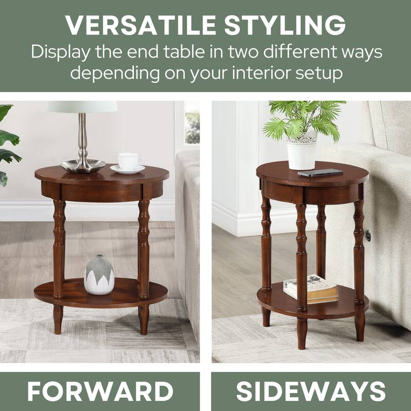Convenience Concepts Classic Accents Brandi Oval End Table with Shelf