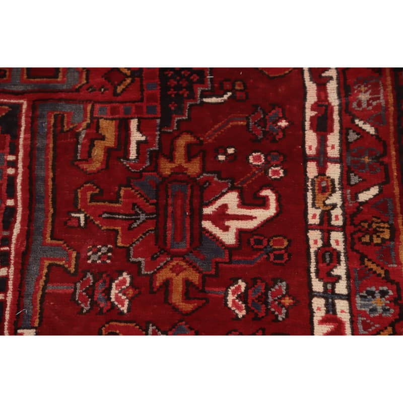Hand Knotted Oriental 100% Wool Carpet Traditional Medallion Red Heriz Area Rug - 13' 0'' X 9' 8''
