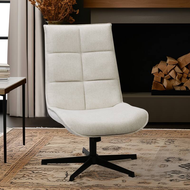 Homy Casa Upholstered Swivel Task Chair with Adjustable Height and High Back for Home Office and Study Use