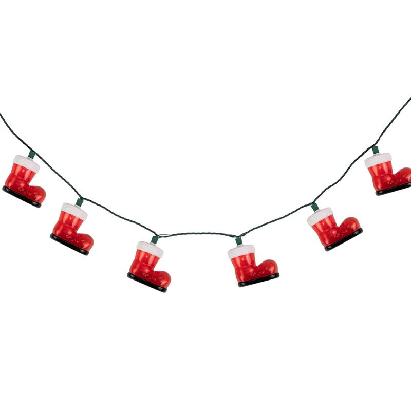 Santa's Boots Christmas Light Set - Clear - 7.5' Green Wire - 10ct