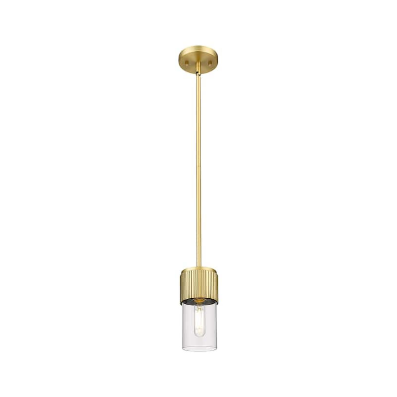 Innovations Lighting Bolivar - 1 Light 7" Stem Hung Pendant - Clear/Brushed Brass