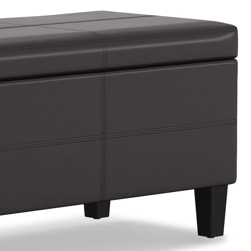 WYNDENHALL Halsey 48 inch Wide Contemporary Rectangle Ottoman Bench in Faux Leather