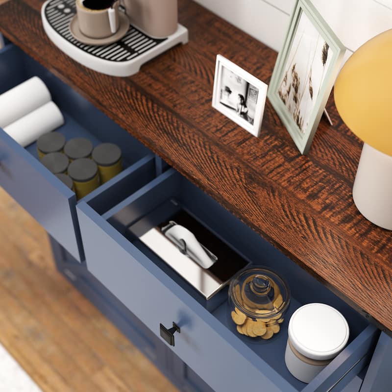 Trash Cabinet with Dual Hidden Bins, Waterproof Accent Cabinet, Storage Cabinet with 2 Pull-Out Drawers