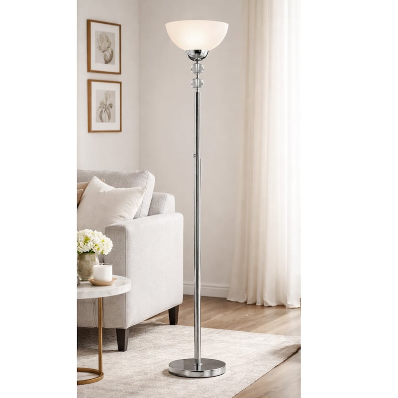 71 inch Crystal Balls Dimmer LED Torchiere Floor Lamp